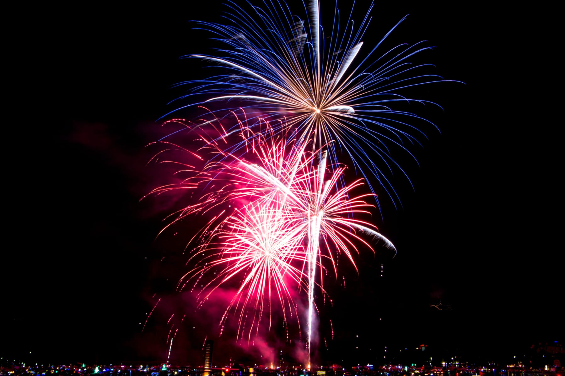 Fireworks during celebration.