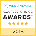 Weddingwire Couples Choice 2018 award badge