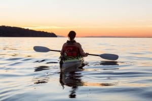 Photo of a Woman Kayaking near Rock Hall, MD.