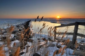 Photo of Chesapeake Bay During the Wintertime, Home to Countless Romantic Getaways in Maryland.