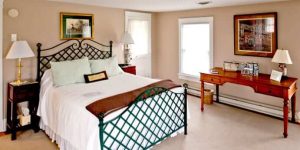 A well-appointed room at Osprey Point, perfect for a winter getaway in Maryland