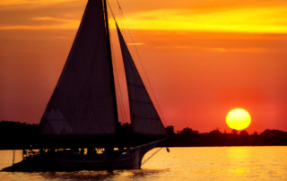 A boat sailing on the Chesapeake Bay for a tour