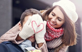 A young couple enjoying a surprise Valentine's Day idea in Maryland